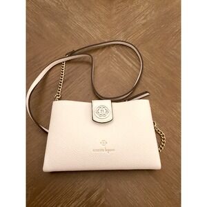 Nanette Lepore Francine Pebbled Vegan Leather Crossbody Bag White NWOT